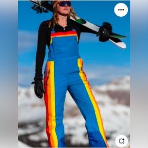 Shinesty retro rainbow ski bibs